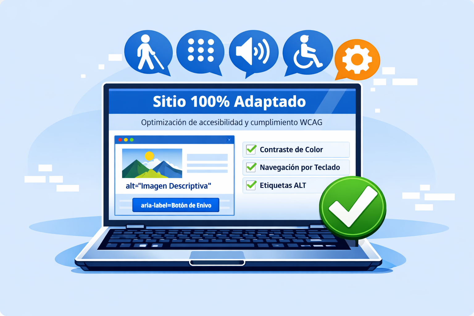 Imagen de Ordenador que muestra que ese sitio está 100% adaptado