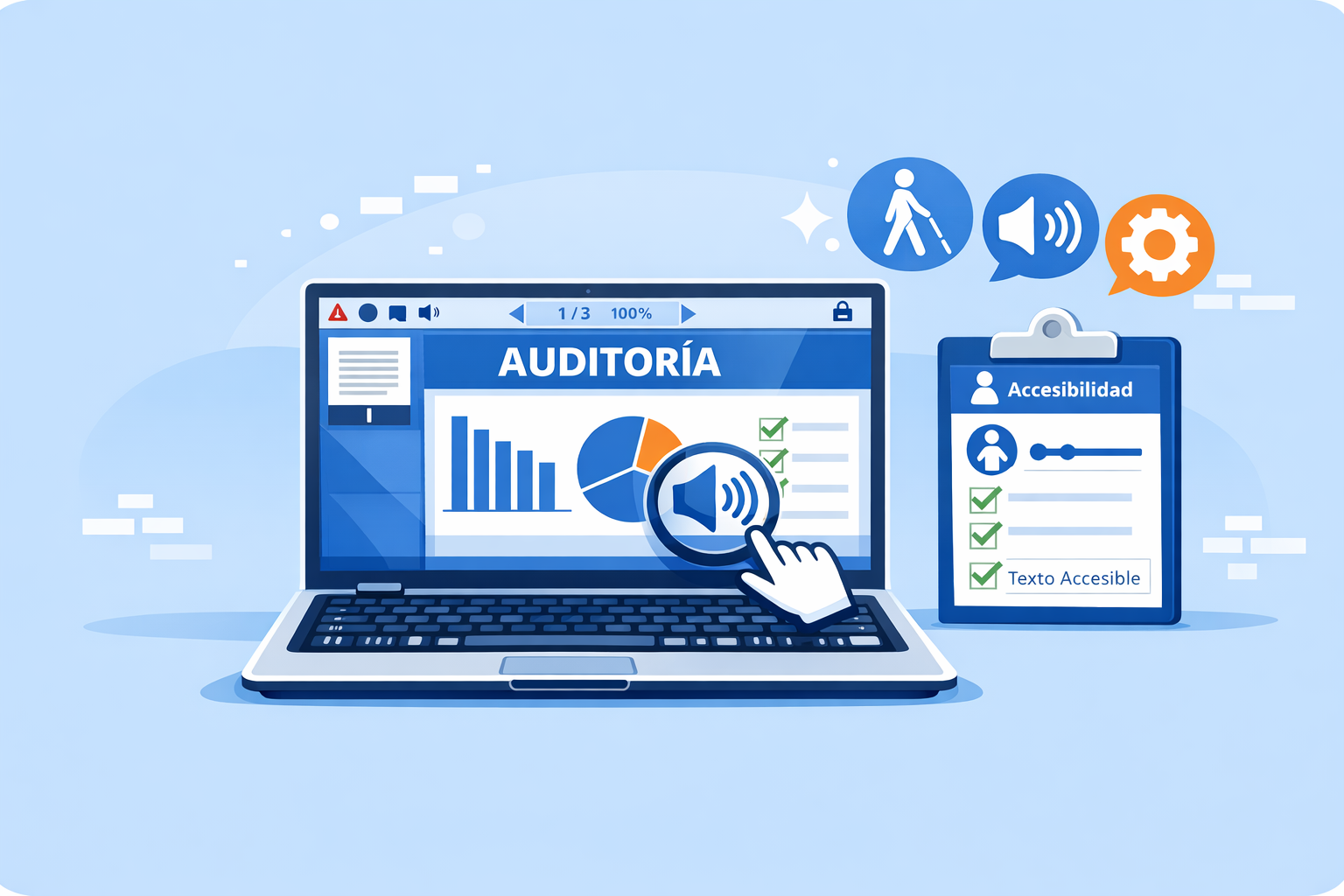 Ordenador mostrando realización de auditoría web