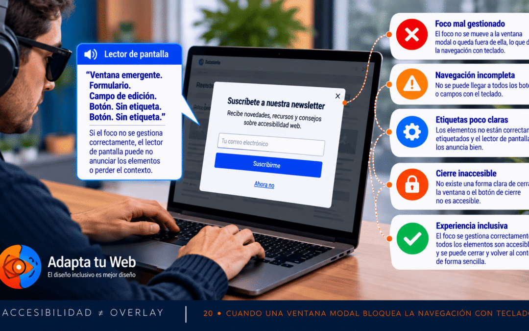 Accesibilidad ≠ Overlay: cuando una ventana modal bloquea la navegación con teclado